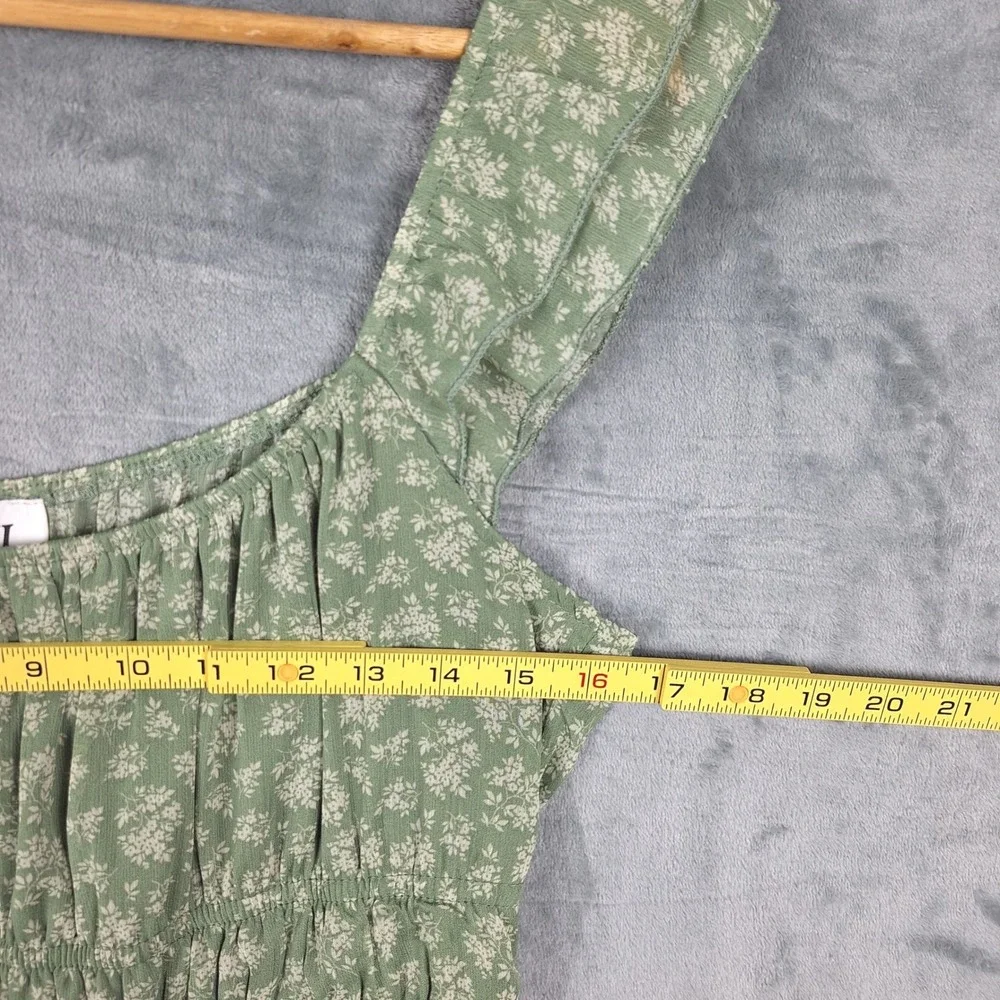 Womens Dress XL Romantic Floral Tiered Maxi Cottagecore Coquette Milkmaid Ruffle